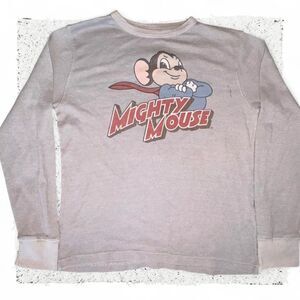 Youth Mighty Mouse grey sweatshirt Size L #cartoon